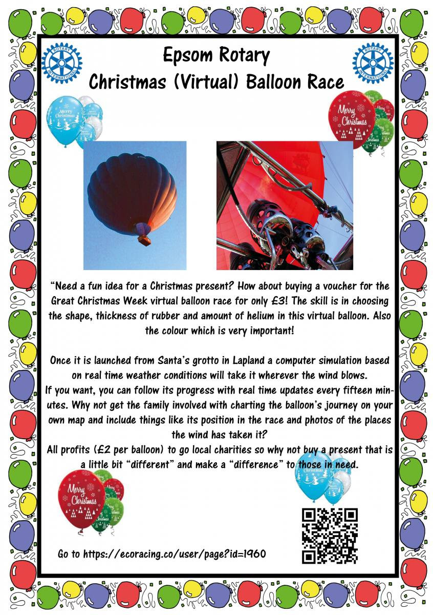 Christmas Virtual Balloon Race with Epsom Rotary